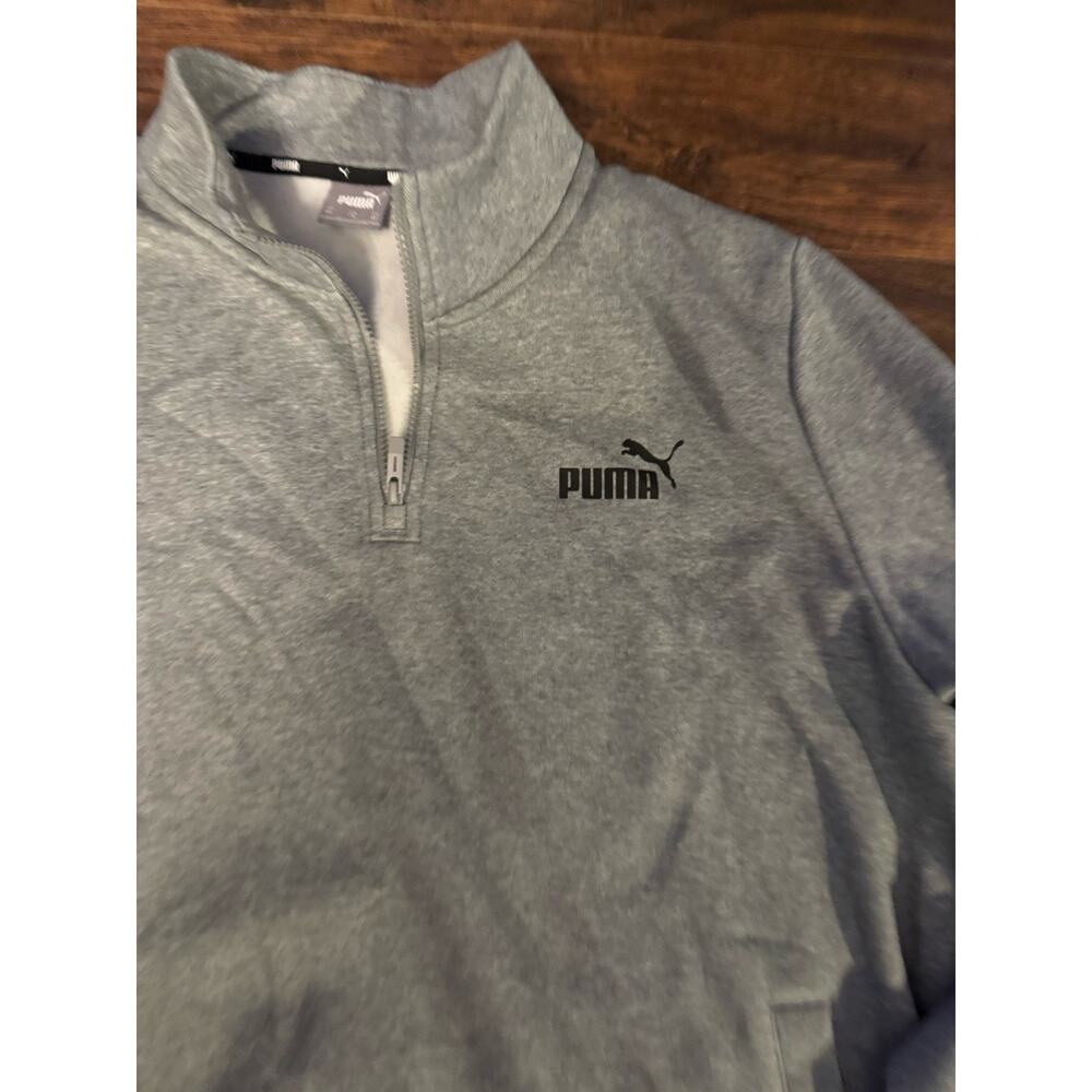 PUMA Men’s Gray Tracksuit Set 1/4 Zip Pullover Jogger Sweatpants Logo Sz:XXL - Picture 12 of 16